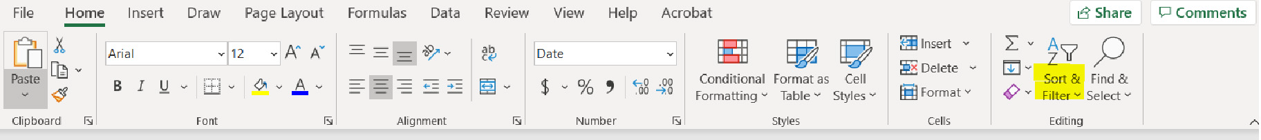 sort and filter